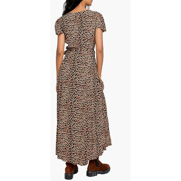 Free People Jess Wrap Dress, Floral, Surplice, Midi, Size Small - Picture 9 of 12